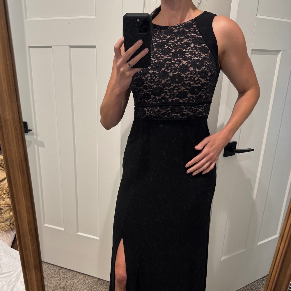 Night Way Sequin Black Maxi Gown